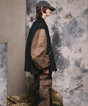 4 색 샹 브레이 세탁 가능한 양모 피크 라펠 더블 가슴 재킷