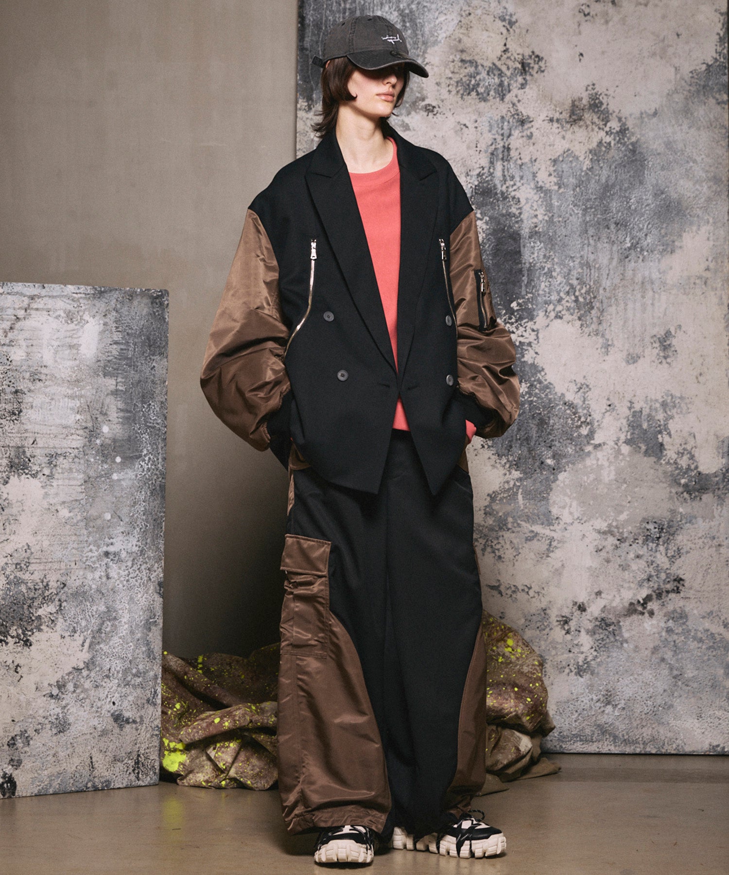 4 색 샹 브레이 세탁 가능한 양모 피크 라펠 더블 가슴 재킷