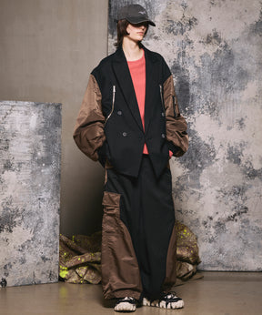 Different Material Docking Prime-Wide Field Pants