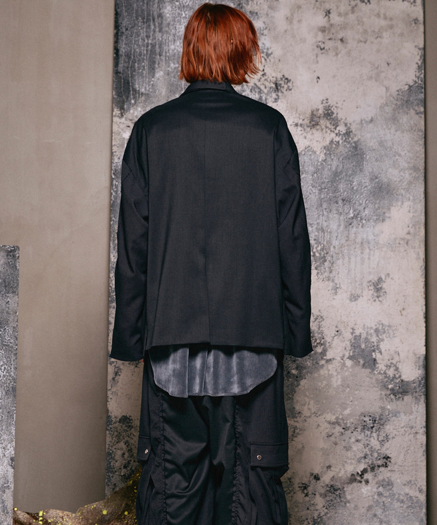 4 Colors Chambray Washable Wool Peaked Lapel Double Breasted Jacket