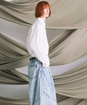 4 색 샹 브레이 세탁 가능한 양모 피크 라펠 더블 가슴 재킷