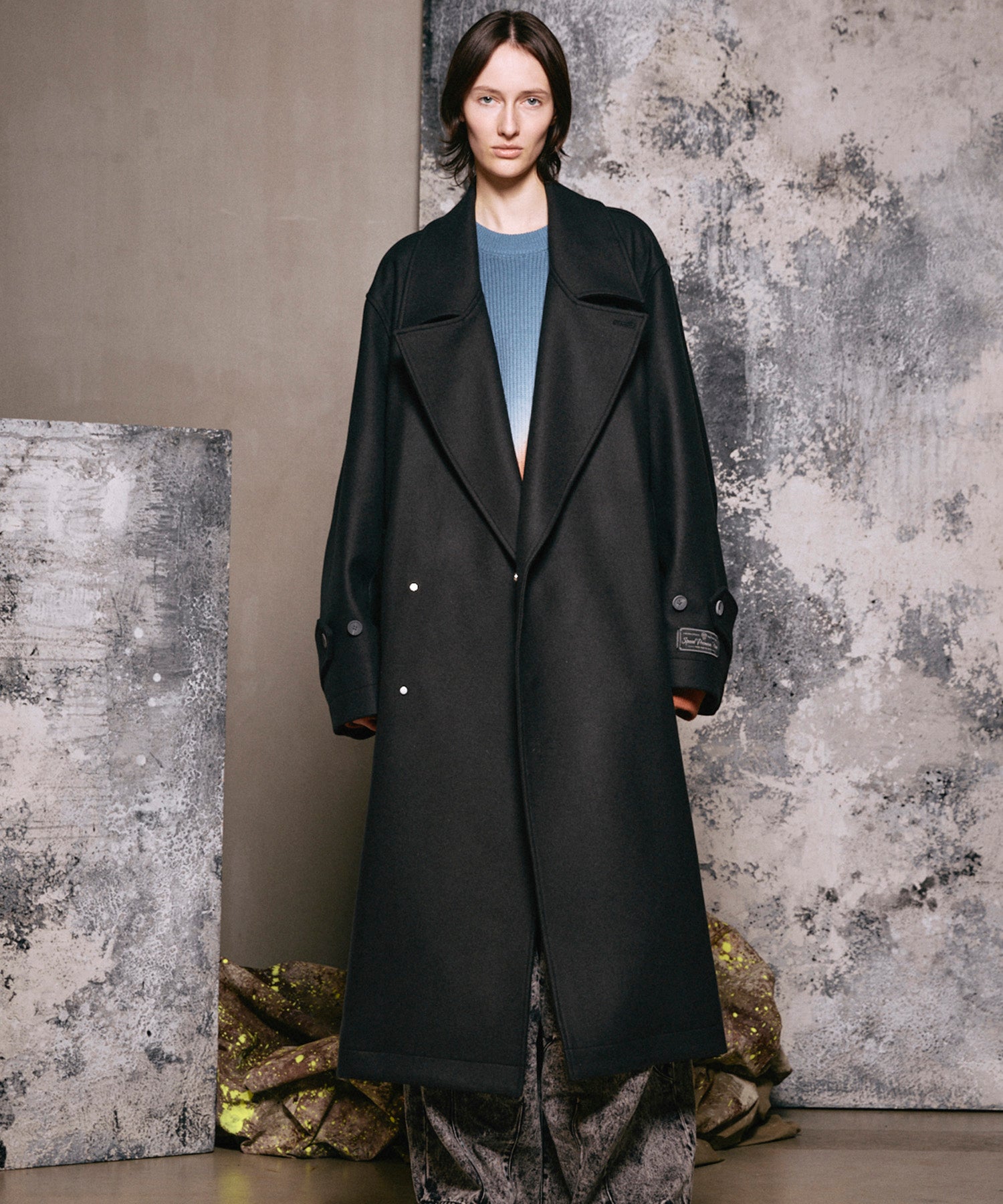 Super140s Prime-Over Melton Double Breasted Coat