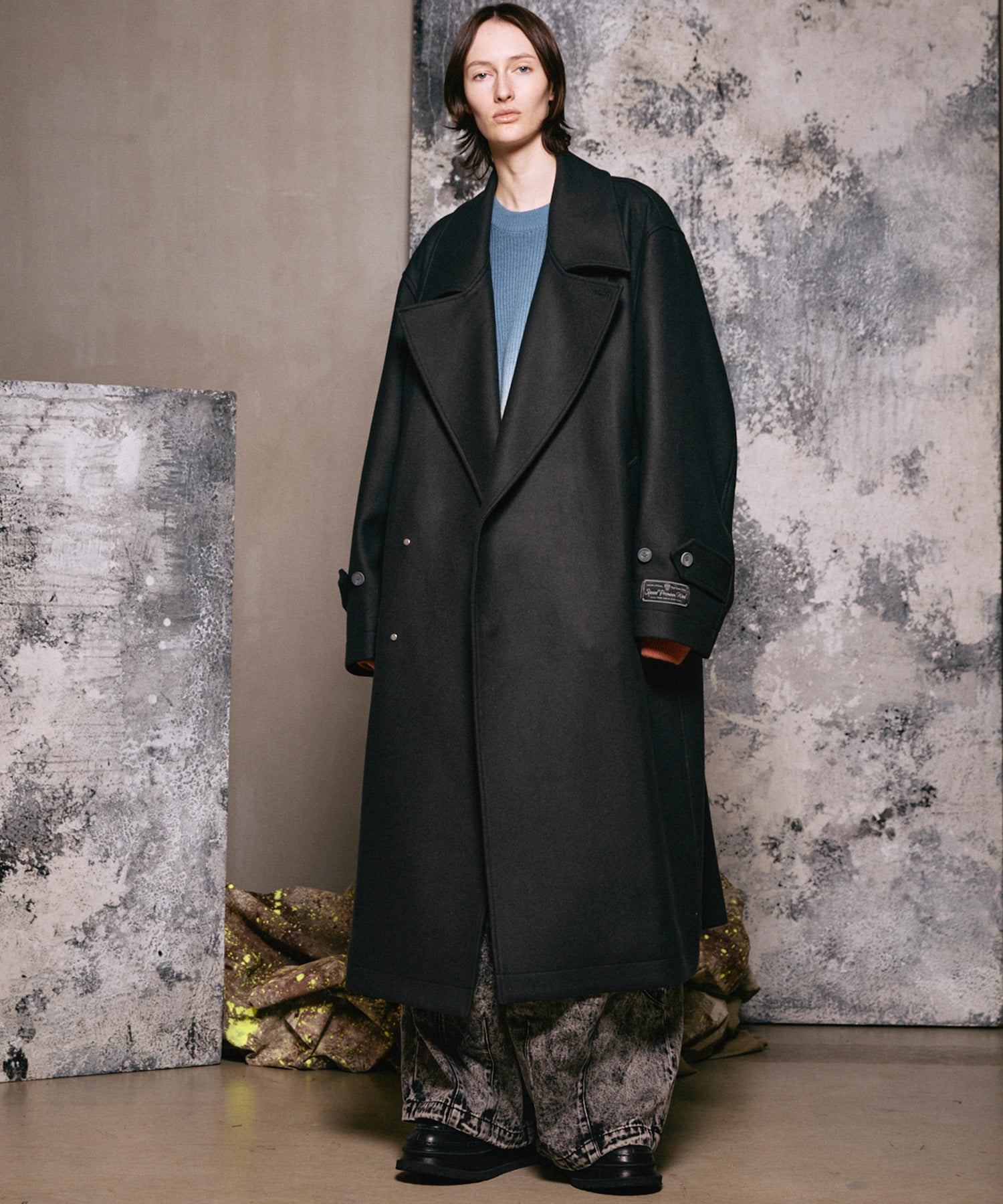 4 색 샹 브레이 세탁 가능한 양모 피크 라펠 더블 가슴 재킷