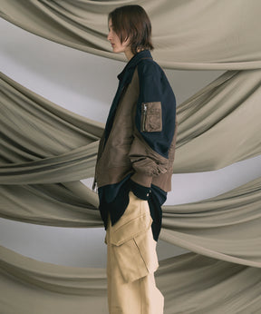 4 Colors Chambray Washable Wool Peaked Lapel Double Breasted Jacket