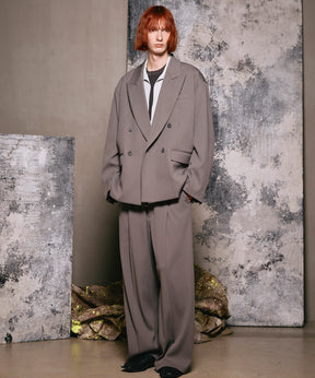 4 색 샹 브레이 세탁 가능한 양모 피크 라펠 더블 가슴 재킷