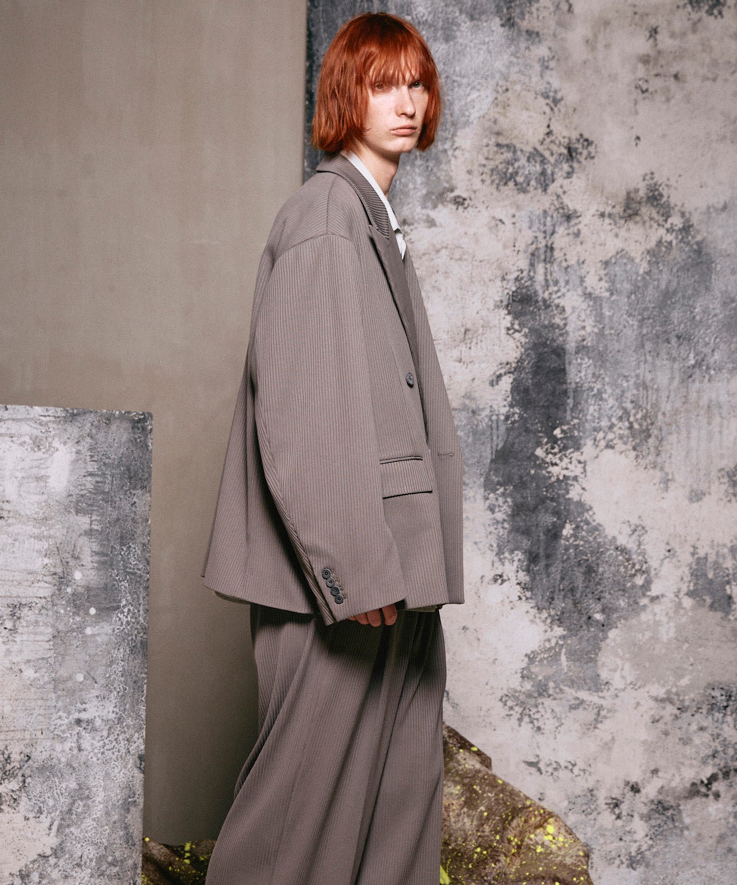 4 색 샹 브레이 세탁 가능한 양모 피크 라펠 더블 가슴 재킷