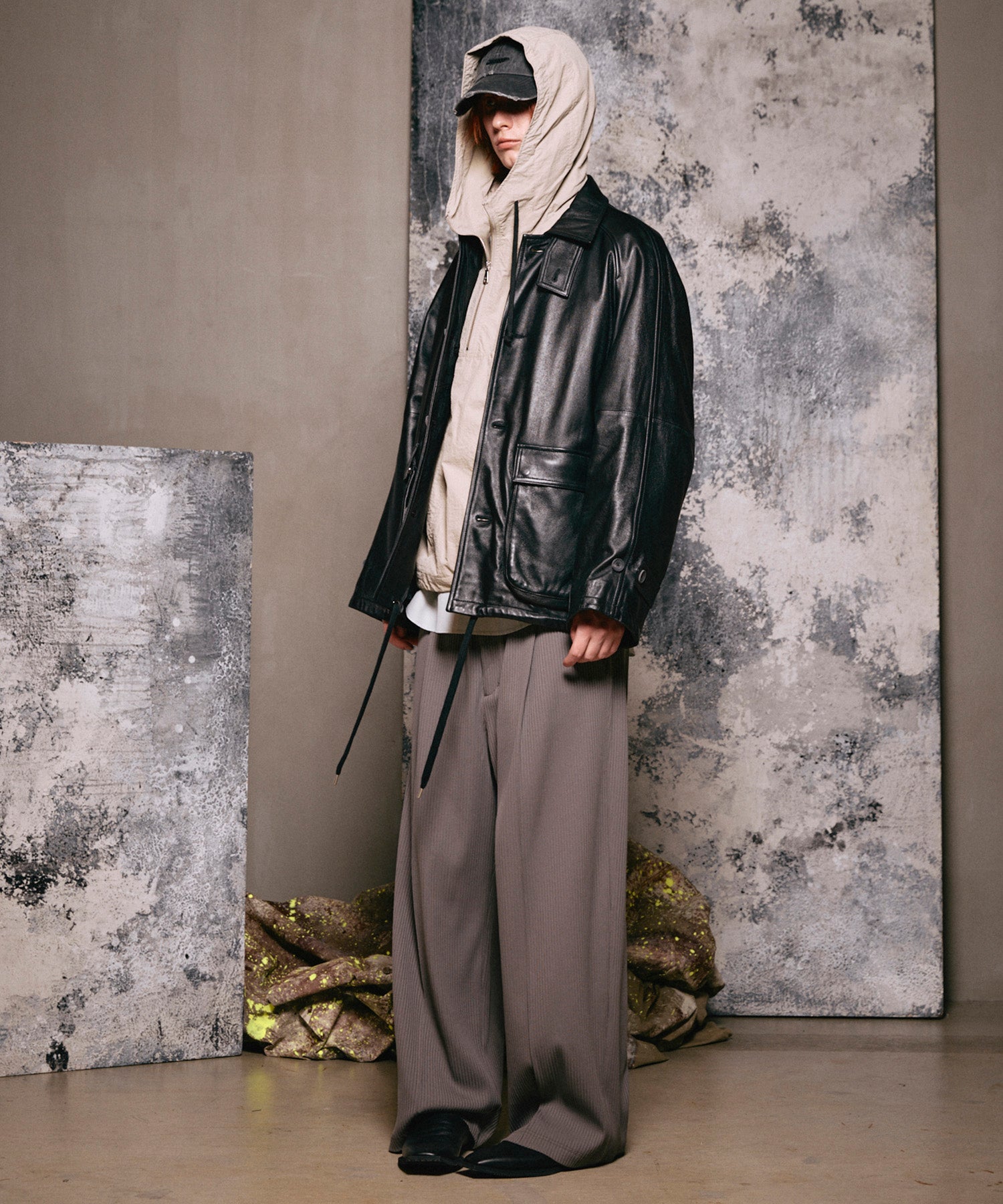 [25AW预购]绵羊皮革前纽扣单纽