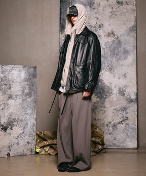 [25AW预购]绵羊皮革前纽扣单纽