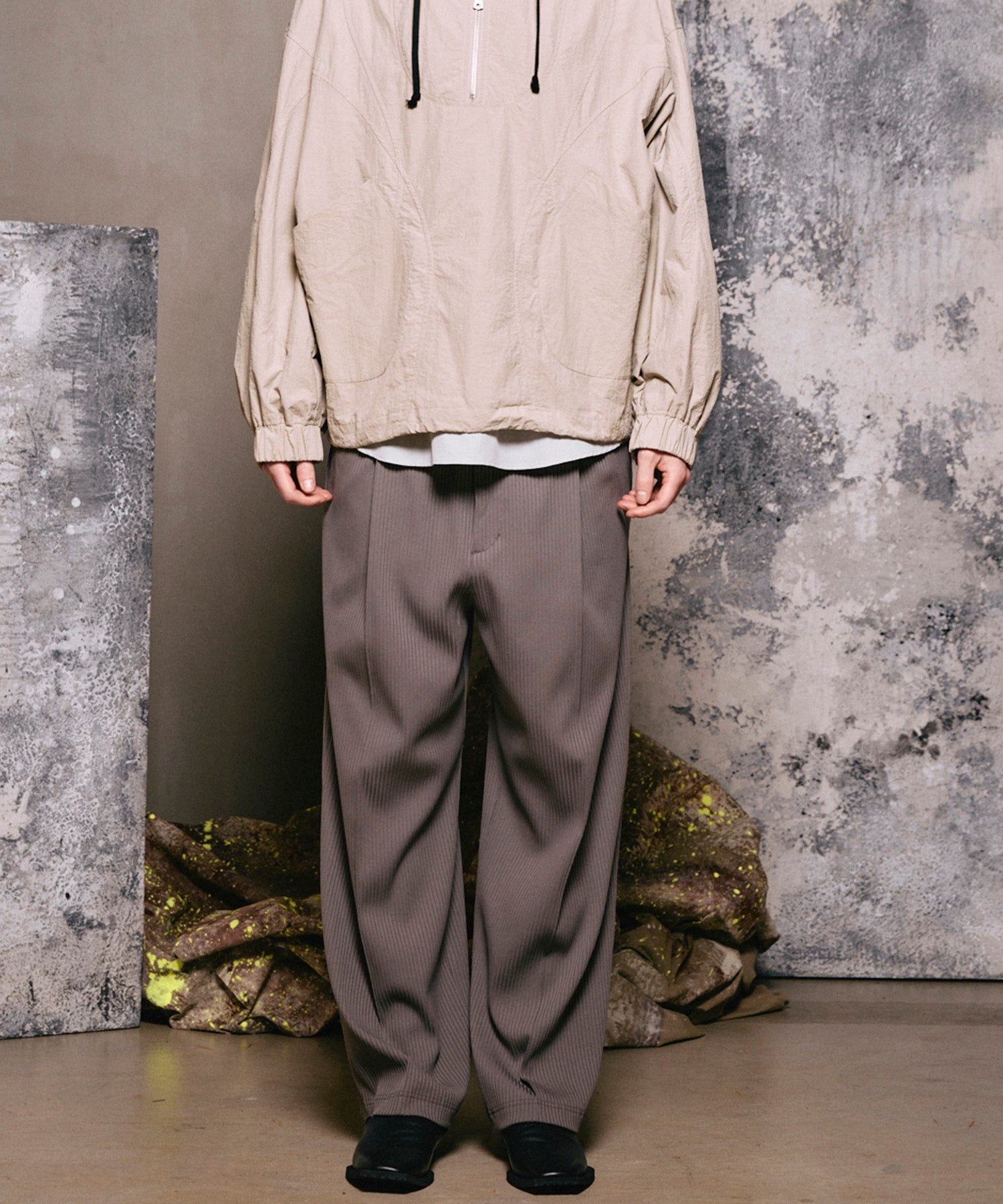 4 색 샹 브레이 세탁 가능한 양모 피크 라펠 더블 가슴 재킷