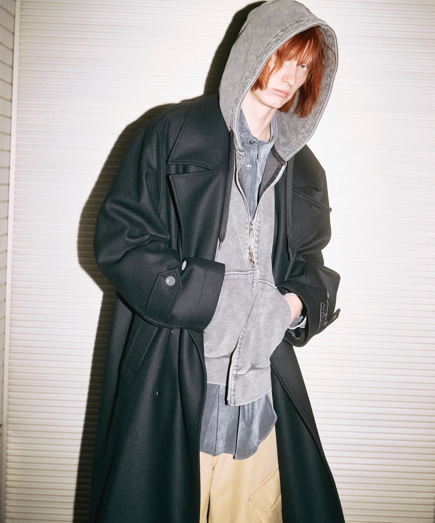 Super140s Prime-Over Melton Double Breasted Coat