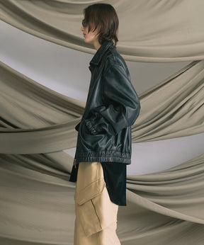 Sheep Leather Single Collard Blouson