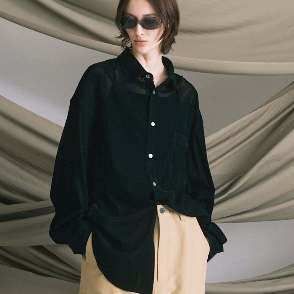 c*a様 メゾンスペシャル/プライムオーバーフロッキープリントレギュラーカラーシ THOMAS MASON】Prime-Over Shirt トップス