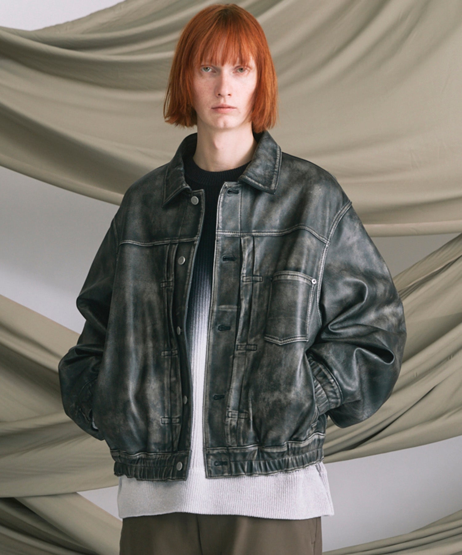 PRE-ORDER】Sheep Leather Trucker Jacket