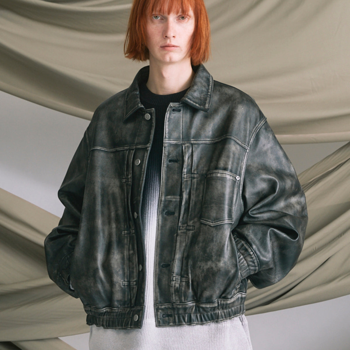 PRE-ORDER】Sheep Leather Trucker Jacket