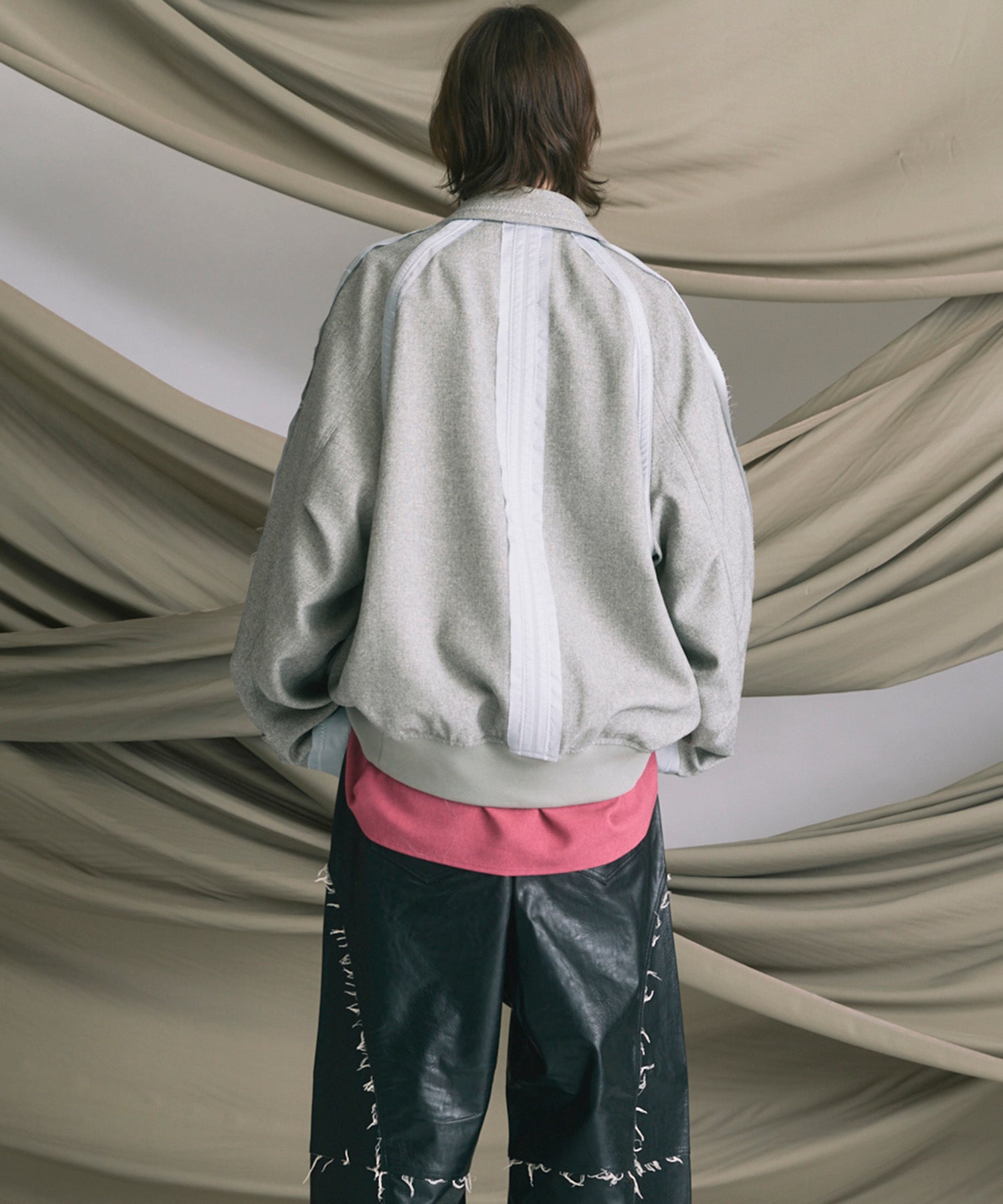 4 색 샹 브레이 세탁 가능한 양모 피크 라펠 더블 가슴 재킷