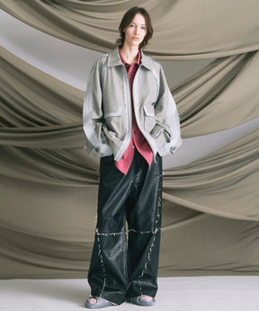 4 색 샹 브레이 세탁 가능한 양모 피크 라펠 더블 가슴 재킷