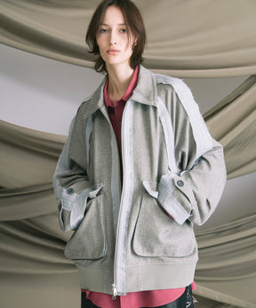 4 색 샹 브레이 세탁 가능한 양모 피크 라펠 더블 가슴 재킷