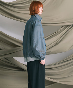 4 Colors Chambray Washable Wool Peaked Lapel Double Breasted Jacket