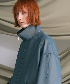 4 Colors Chambray Washable Wool Peaked Lapel Double Breasted Jacket