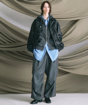 4 색 샹 브레이 세탁 가능한 양모 피크 라펠 더블 가슴 재킷