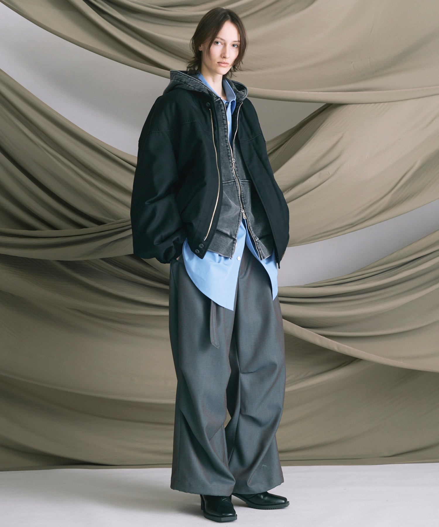 4 Colors Chambray Washable Wool Prime-Over Derby Jacket