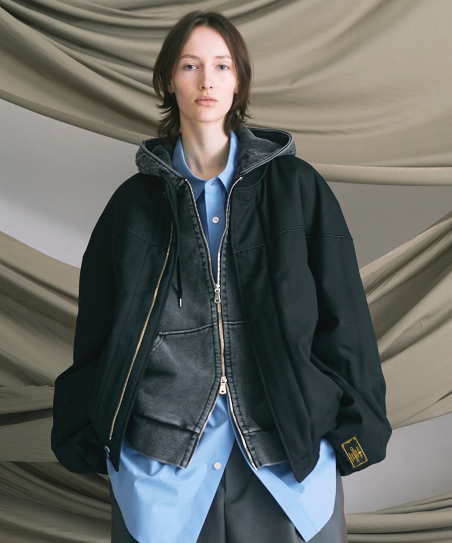 4 Colors Chambray Washable Wool Prime-Over Derby Jacket