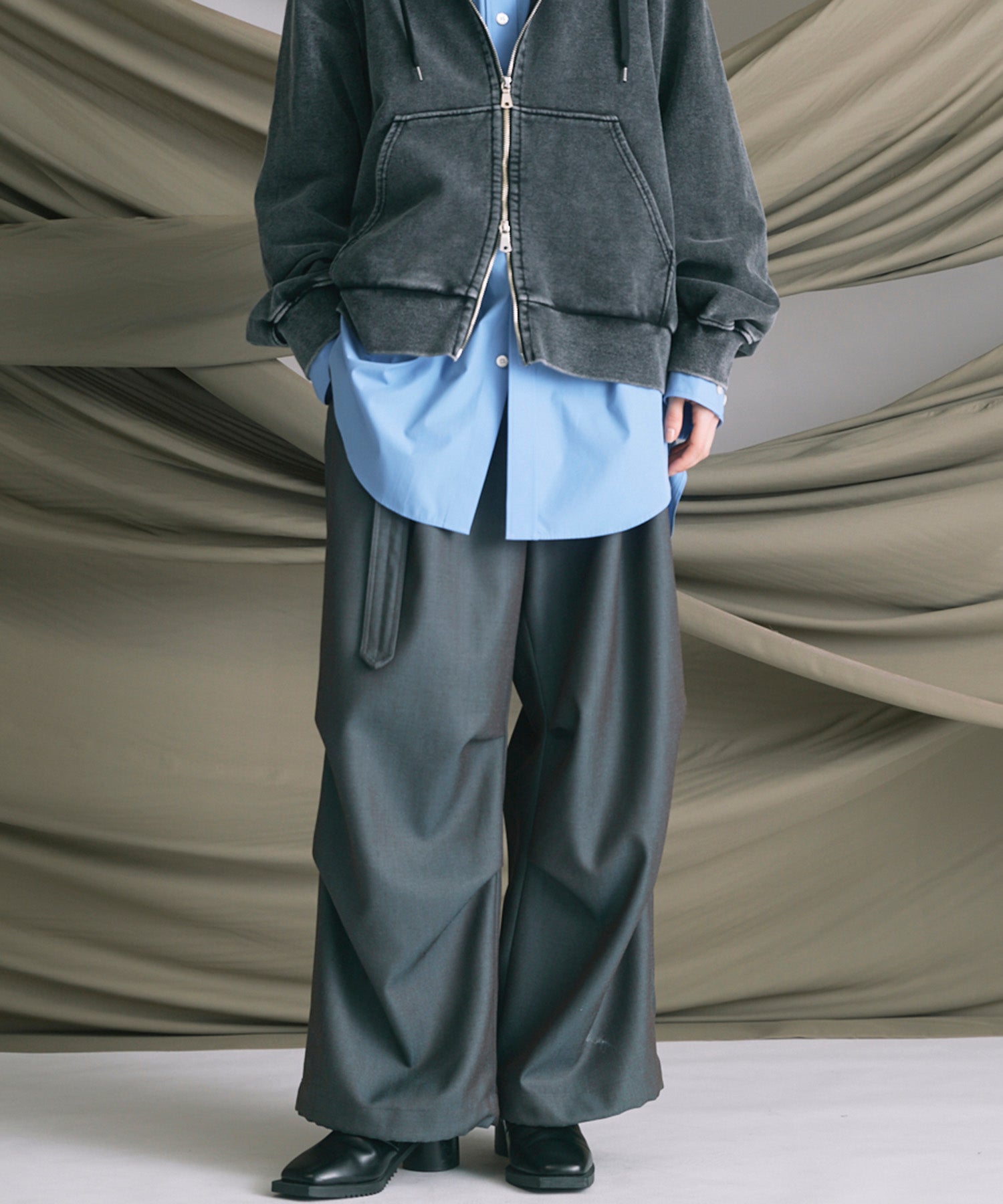 4 Colors Chambray Washable Wool Prime-Wide Snow Pants