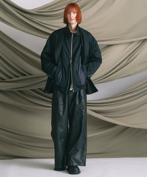 4 Colors Chambray Washable Wool Peaked Lapel Double Breasted Jacket