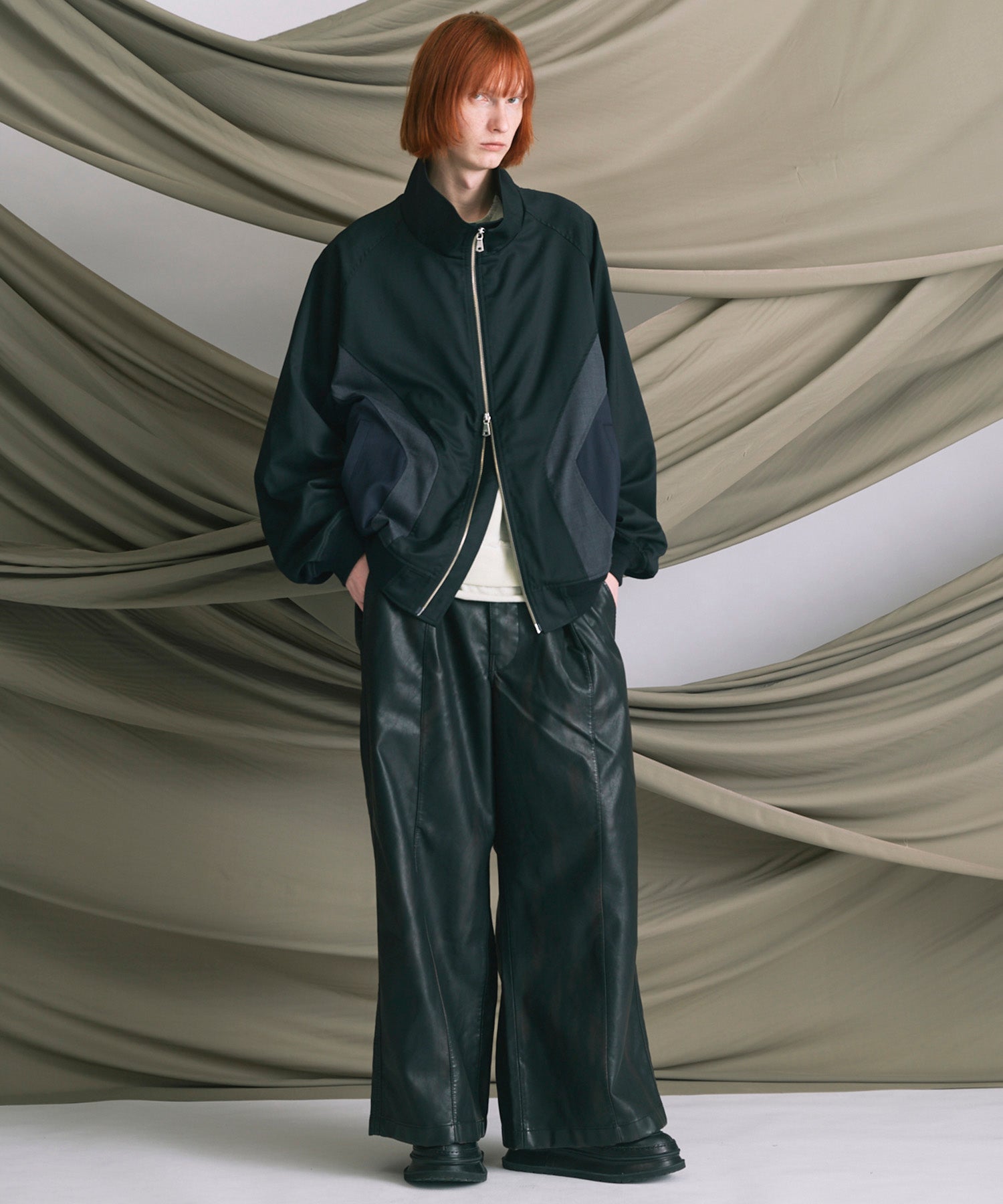 4 Colors Chambray Washable Wool Peaked Lapel Double Breasted Jacket