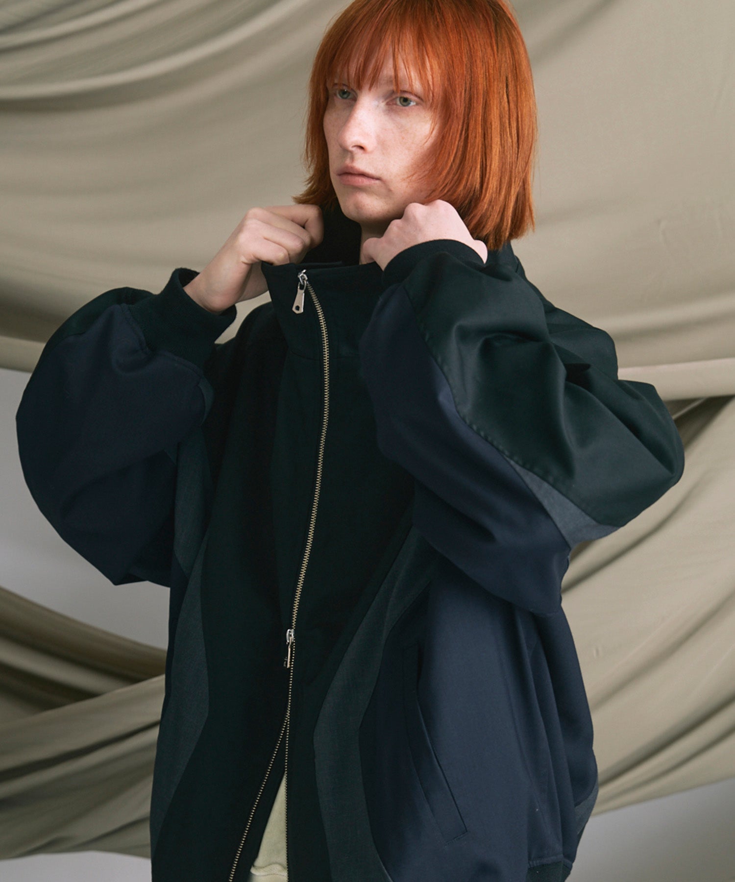 4 Colors Chambray Washable Wool Peaked Lapel Double Breasted Jacket