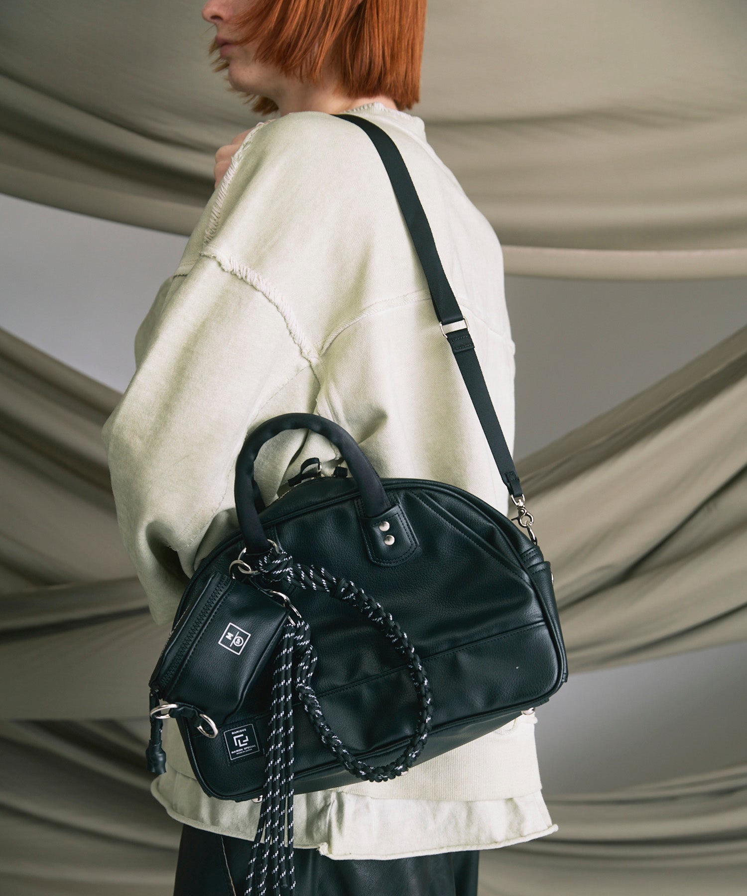 Aluminum Bonded Leather Shoulder Bag