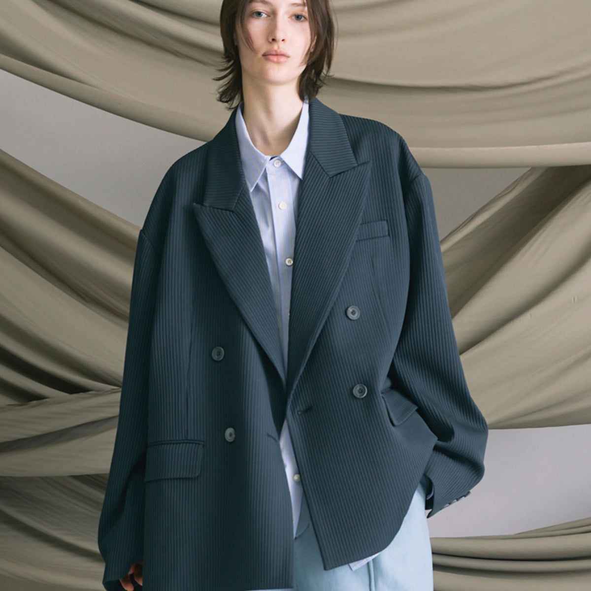 Omega Rib Prime-Over Double Tailored Jacket