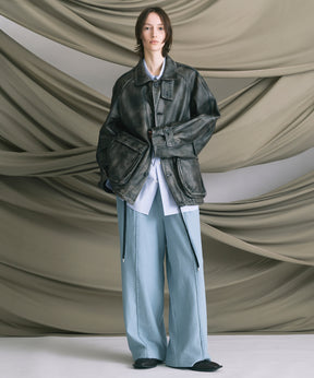 4 색 샹 브레이 세탁 가능한 양모 피크 라펠 더블 가슴 재킷