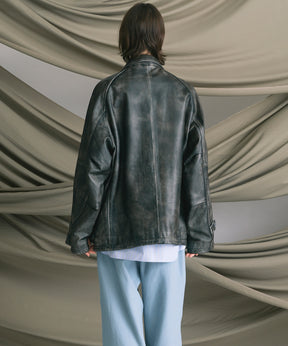 [25AW预购]绵羊皮革前纽扣单纽