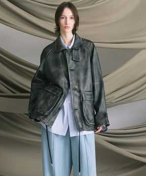 [25AW预购]绵羊皮革前纽扣单纽