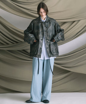 [25AW预购]绵羊皮革前纽扣单纽