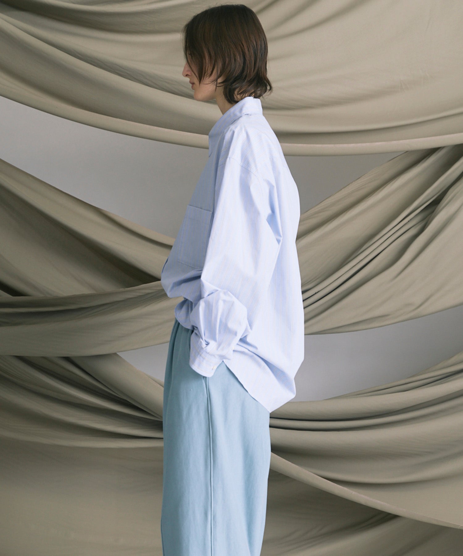 4 색 샹 브레이 세탁 가능한 양모 피크 라펠 더블 가슴 재킷