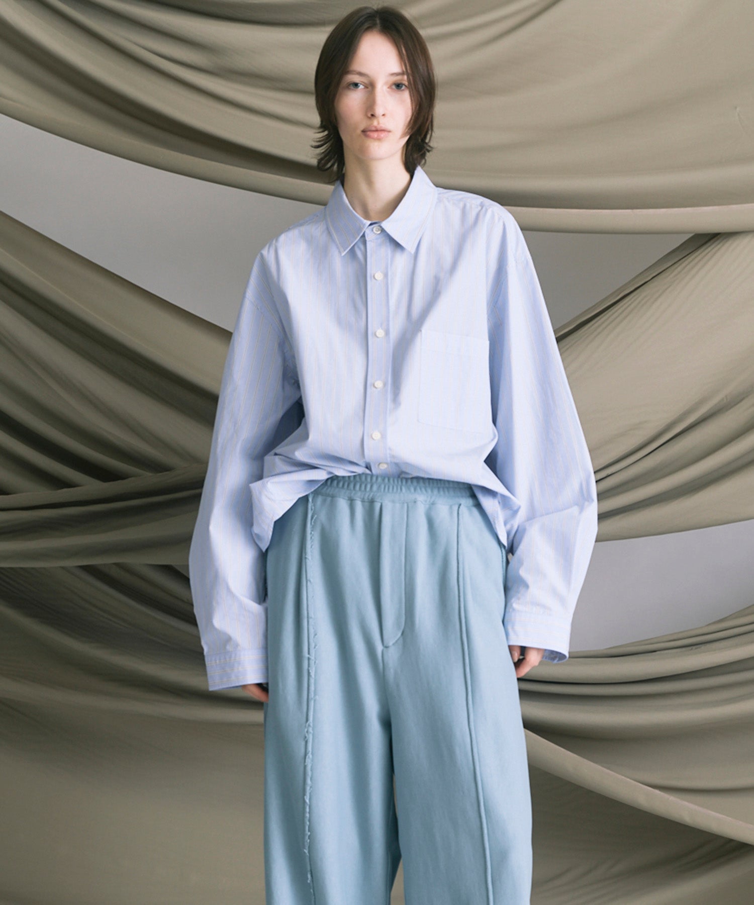 4 색 샹 브레이 세탁 가능한 양모 피크 라펠 더블 가슴 재킷