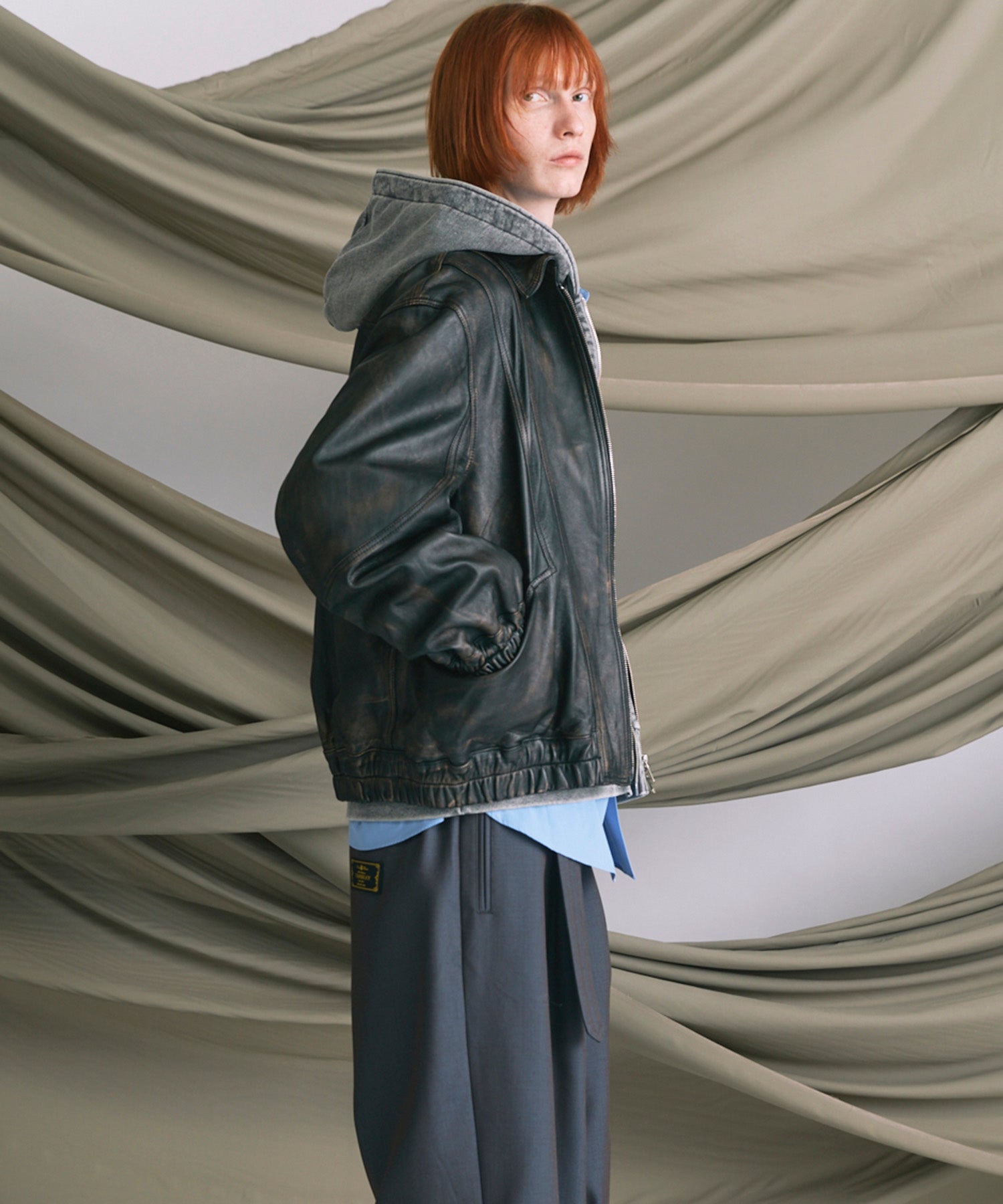 PRE-ORDER】Sheep Leather Single Collard Blouson