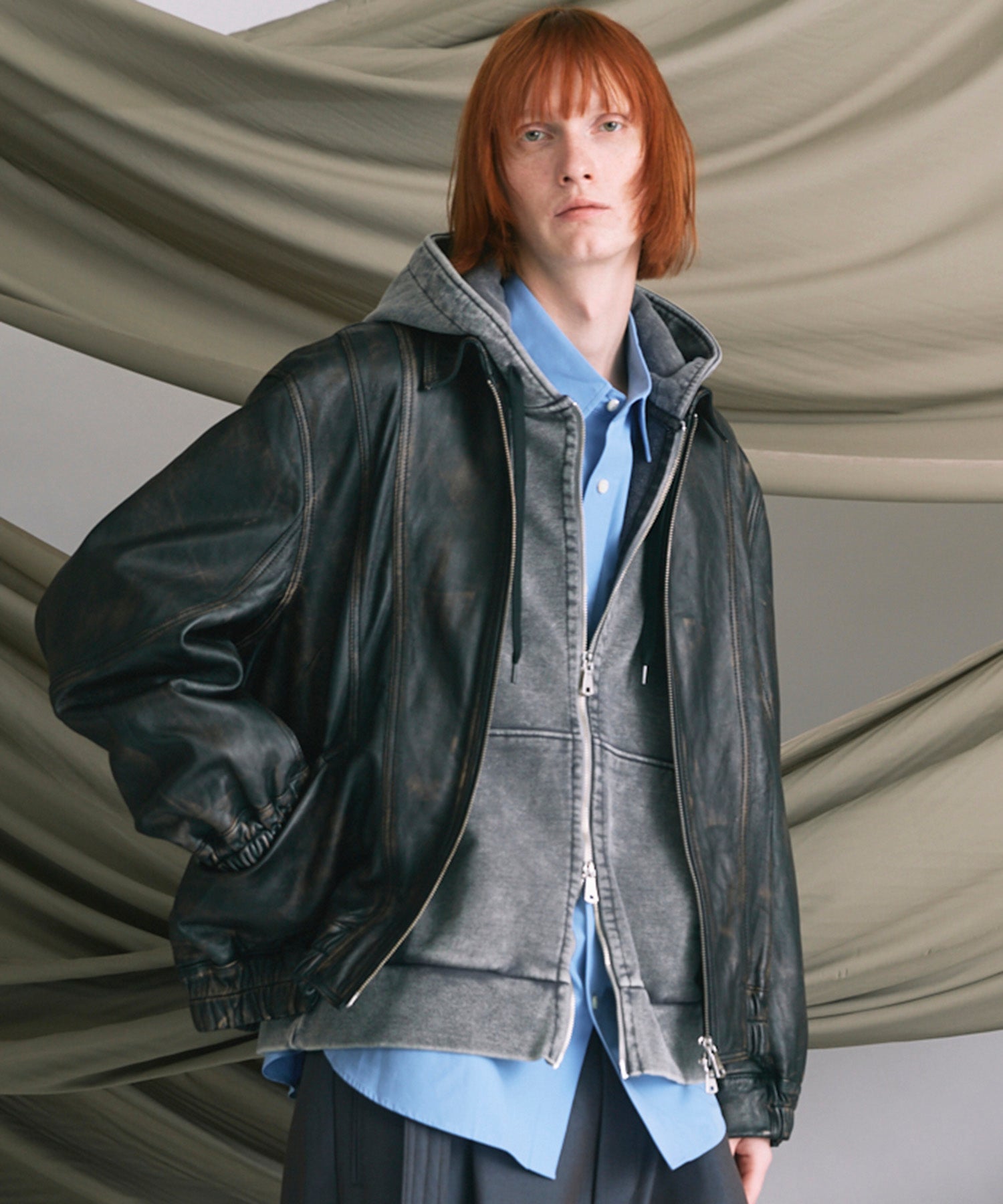 PRE-ORDER】Sheep Leather Single Collard Blouson