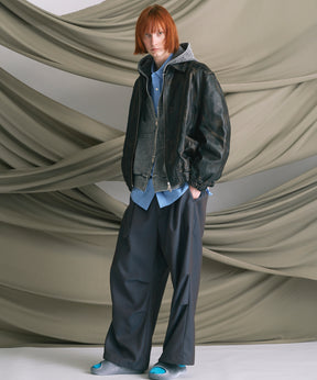 Sheep Leather Single Collard Blouson