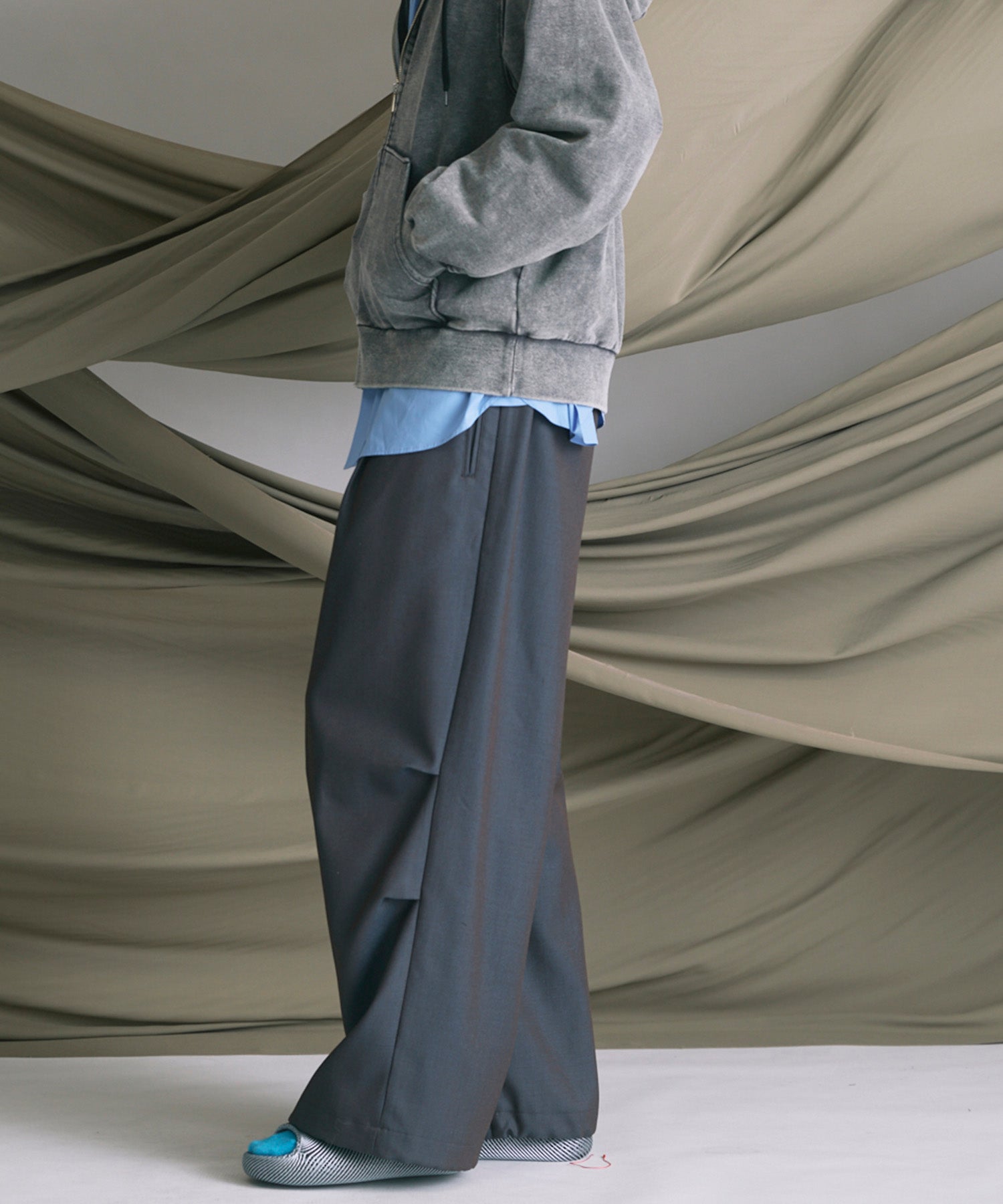 4 Colors Chambray Washable Wool Prime-Wide Snow Pants