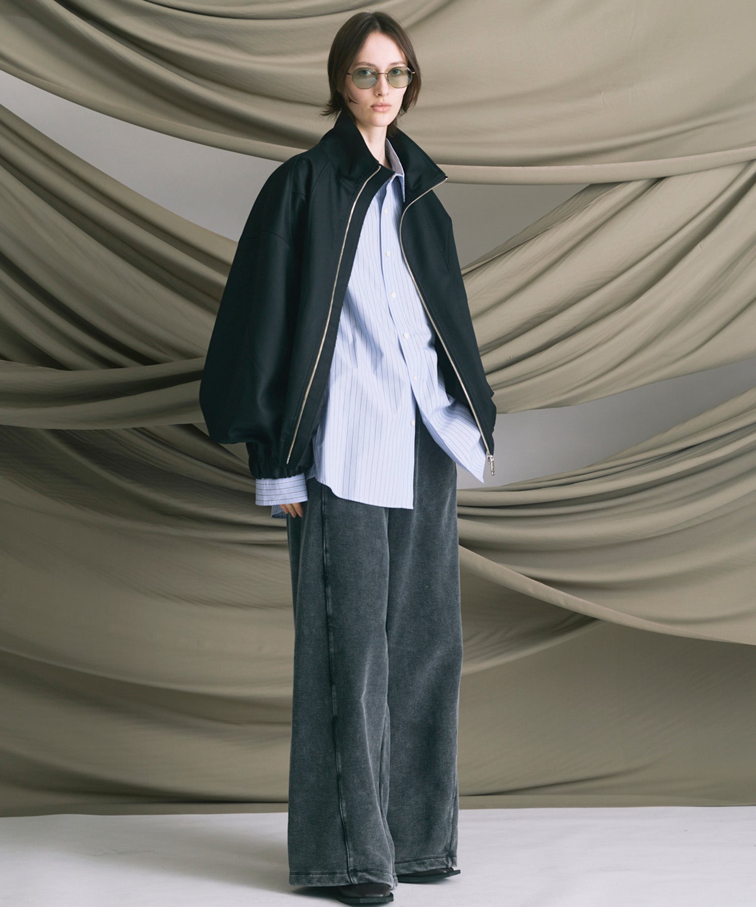 4 색 샹 브레이 세탁 가능한 양모 피크 라펠 더블 가슴 재킷