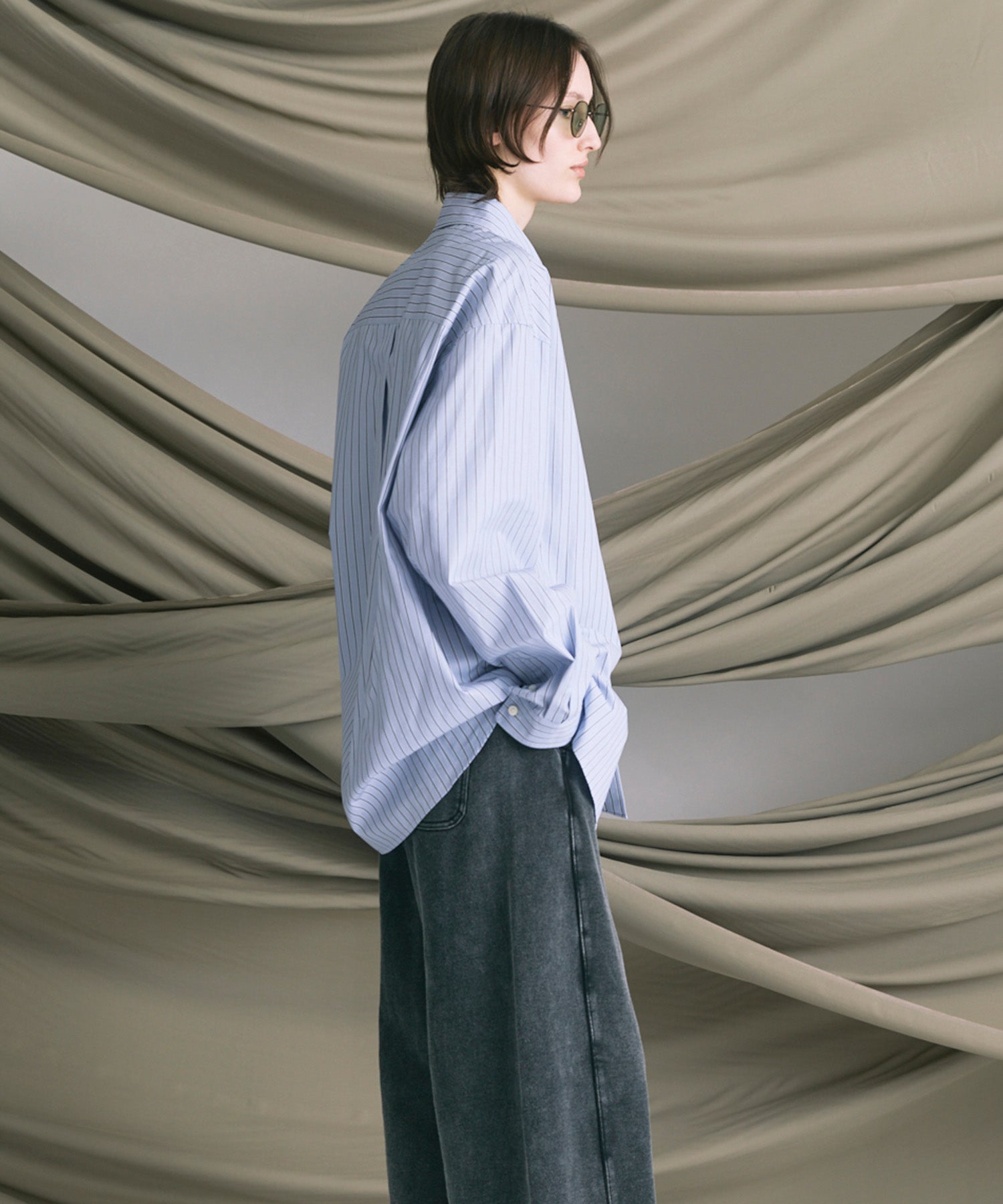 4 색 샹 브레이 세탁 가능한 양모 피크 라펠 더블 가슴 재킷