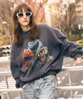 【MOVIE SERIES】「SESAME STREET」- Three Characters - Prime-Over Crew Neck Sweatshirt
