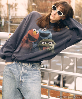 【MOVIE SERIES】「SESAME STREET」- Three Characters - Prime-Over Crew Neck Sweatshirt