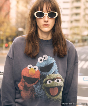 【MOVIE SERIES】「SESAME STREET」- Three Characters - Prime-Over Crew Neck Sweatshirt