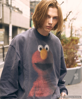 【MOVIE SERIES】「SESAME STREET」- Elmo - Prime-Over Crew Neck Sweatshirt