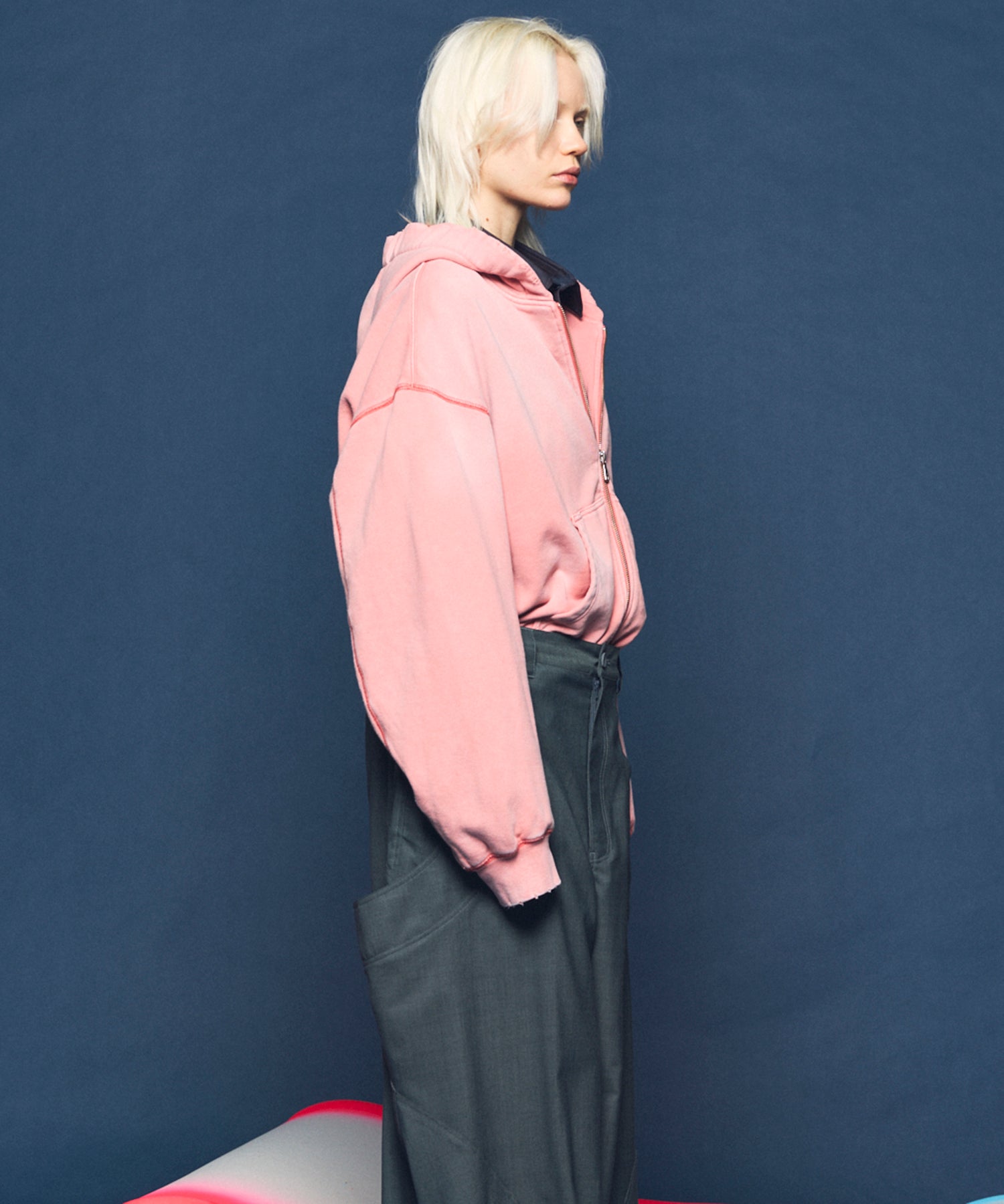 4 Colors Chambray Washable Wool Peaked Lapel Double Breasted Jacket