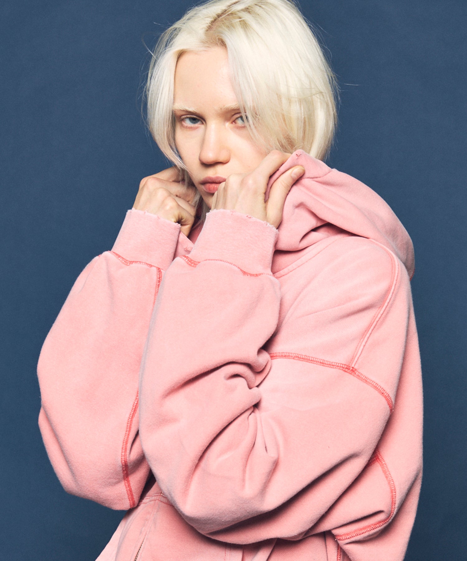 4 Colors Chambray Washable Wool Peaked Lapel Double Breasted Jacket